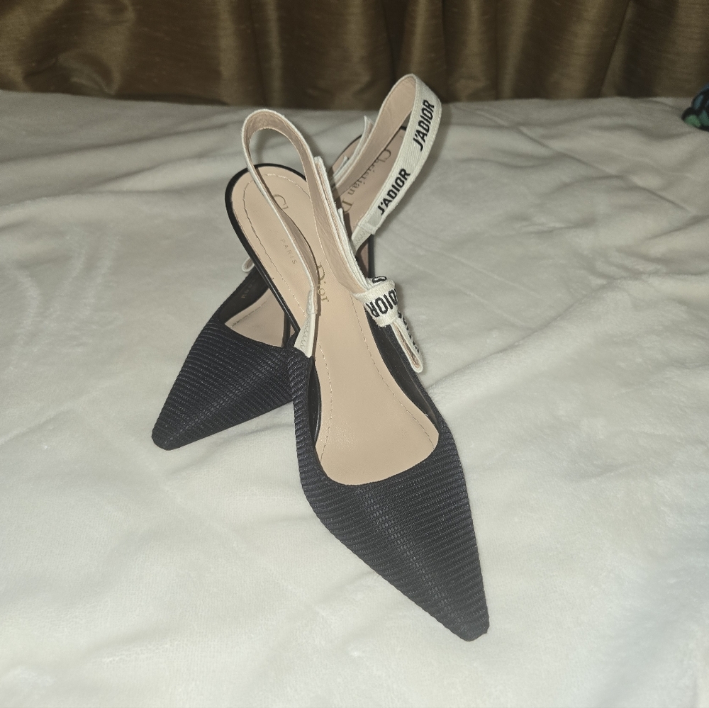 J'Adior Slingback PumpBlack Technical Fabric 37/ US 6.5 - Picture 6 of 17